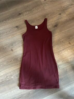 TNA Maroon Scoop Tank Mini Dress
